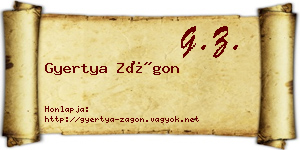 Gyertya Zágon névjegykártya
